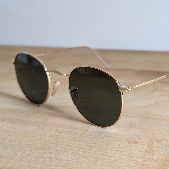 LIKE NEW RayBan Round Metal RB3447 Green Lenses Ray ban Sunglasses - Picture 4 of 12